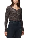 Splendid Forever Leopard Henley In Brown