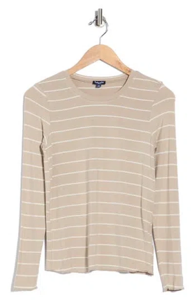 Splendid Leopard Print Long Sleeve T-shirt In Brown
