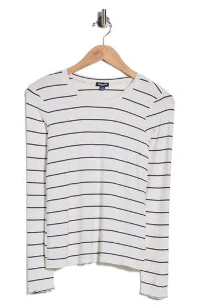 Splendid Leopard Print Long Sleeve T-shirt In White
