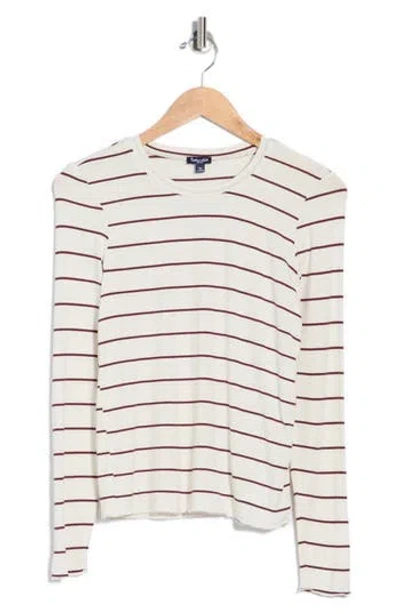 Splendid Leopard Print Long Sleeve T-shirt In White