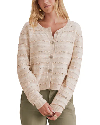 Splendid Lexa Cotton Blend Sequin Cardigan In Neutral