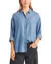 Splendid Lia Ruffle Chambray Button-up Shirt