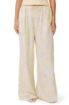 Splendid Lia Lemon Print Drawstring Pants In Multi