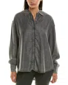 Splendid Lia Denim Button Down Shirt In Washed Black In Black