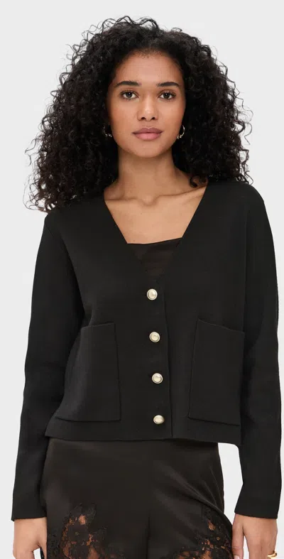 SPLENDID LIBBY CROPPED CARDIGAN BLACK