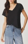 Splendid Lila Regen V-neck Cotton T-shirt In Black