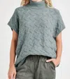 Splendid Liliana Short Sleeve Turtleneck Sweater In Multi