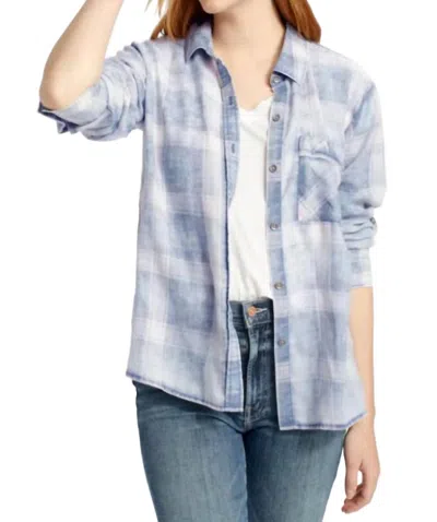 Splendid Lilly Shirt In Dune Plaid In Blue
