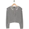 Splendid Open Front Cardigan In Navy/moonstone Stripe