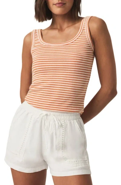 Splendid Lina Stripe Rib Cotton Blend Tank In Red