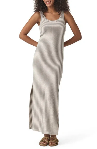 Splendid Lina Stripe Rib Cotton Blend Tank Dress In Neutral