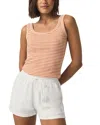 Splendid Lina Stripe Rib Cotton Blend Tank In White