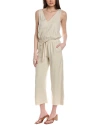 Splendid X Cella Jane Surplice Linen-blend Jumpsuit In Brown