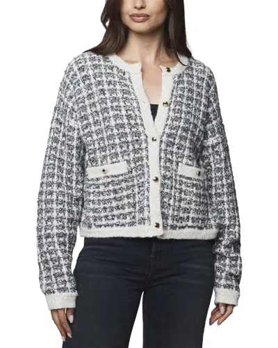 Splendid Lisette Texture Cardigan In Kbp-black Plaid