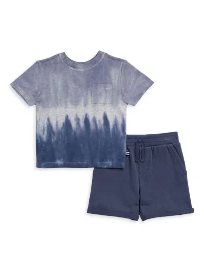 Splendid Kids' Little Boy's Seaspray 2-piece Tie-dye Tee & Shorts Set In Blue