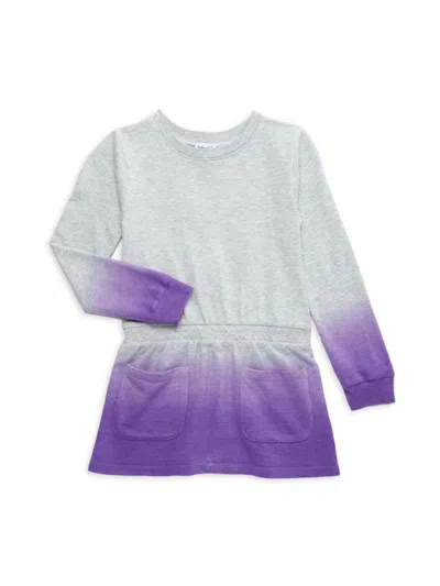 Splendid Kids' Little Girl's Ombré Sweatshirt Dress In Heather Grey