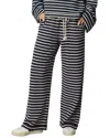 Splendid Livie Stripe Tie Waist Wide Leg Terry Pants In Multi