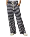 Splendid Livie Stripe Tie Waist Wide Leg Terry Pants In Multi