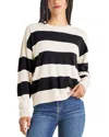 Splendid Libby Stripe Wool-blend Sweater In Oat Black
