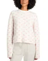 Splendid Lolly Hearts Jacquard Crewneck Sweater In Snow Heather/cotton Candy