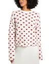 Splendid Lolly Hearts Sweater In Snow Heather/holly