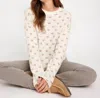 Splendid Lolly Hearts Jacquard Crewneck Sweater In Multi
