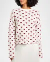 Splendid Lolly Hearts Sweater In Snow Heather/holly