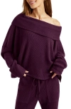 Splendid London One-shoulder Lounge Top In Plum