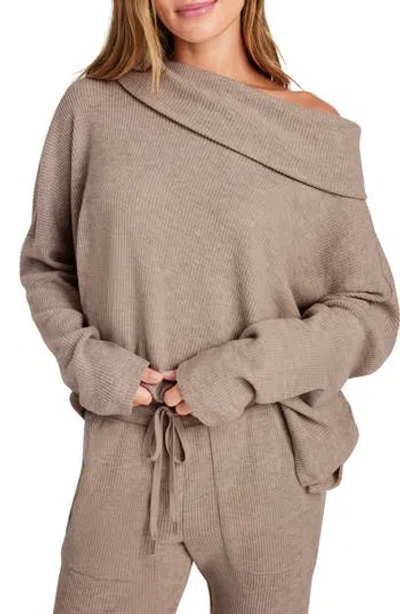 Splendid London One-shoulder Lounge Top In Tawny Heather