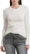 Splendid Long Sleeve Bamboo Jersey Tee In Stone In White