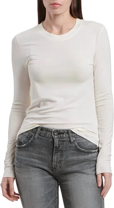 Splendid Long Sleeve Bamboo Jersey Tee In Stone In White