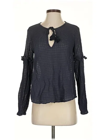 Pre-owned Splendid Long Sleeve Blouse In Black