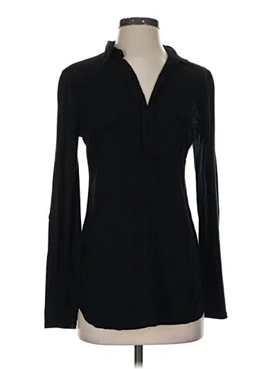 Pre-owned Splendid Long Sleeve Blouse In Black