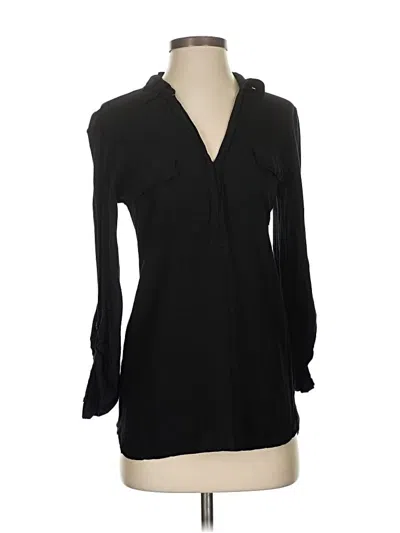 Pre-owned Splendid Long Sleeve Blouse In Black