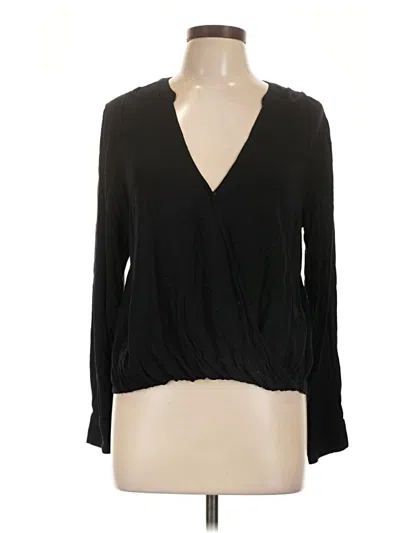 Pre-owned Splendid Long Sleeve Blouse In Black