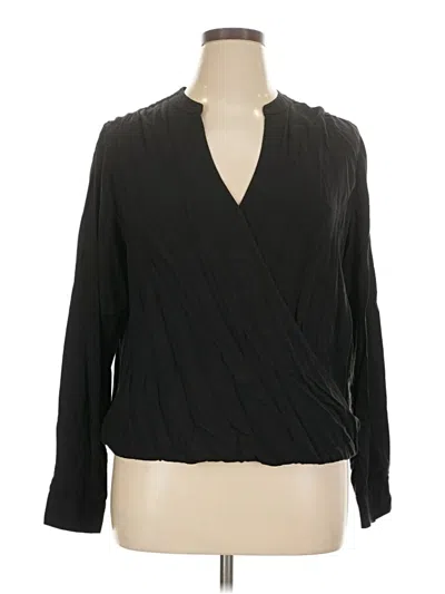 Pre-owned Splendid Long Sleeve Blouse In Black