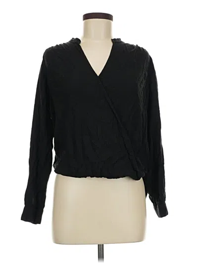 Pre-owned Splendid Long Sleeve Blouse In Black