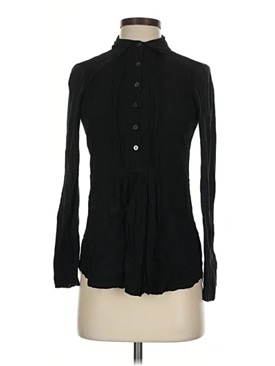 Pre-owned Splendid Long Sleeve Blouse In Black