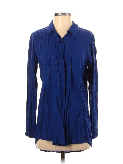 Pre-owned Splendid Long Sleeve Blouse In Blue