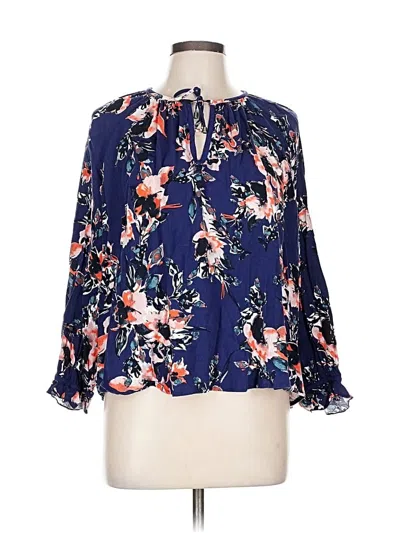 Pre-owned Splendid Long Sleeve Blouse In Blue