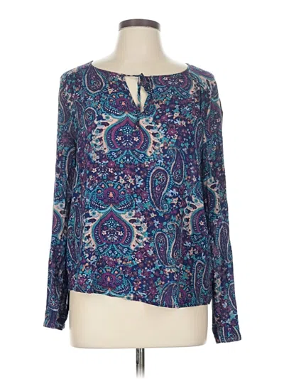 Pre-owned Splendid Long Sleeve Blouse In Blue