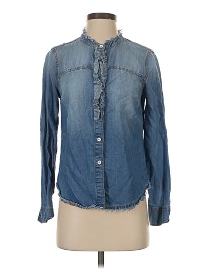 Pre-owned Splendid Long Sleeve Blouse In Blue