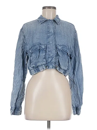 Pre-owned Splendid Long Sleeve Blouse In Blue