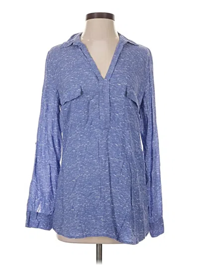 Pre-owned Splendid Long Sleeve Blouse In Blue