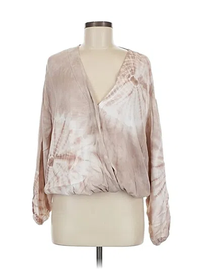 Pre-owned Splendid Long Sleeve Blouse In Brown