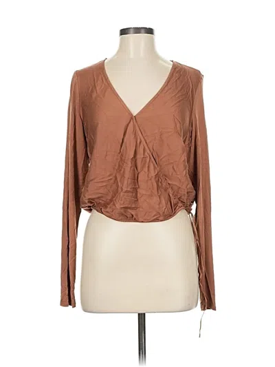 Pre-owned Splendid Long Sleeve Blouse In Brown