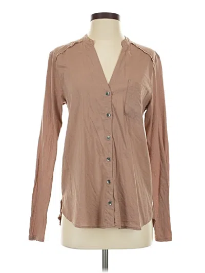 Pre-owned Splendid Long Sleeve Blouse In Brown