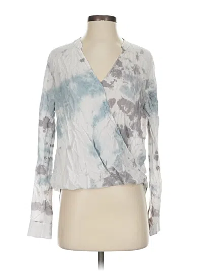 Pre-owned Splendid Long Sleeve Blouse In Gray