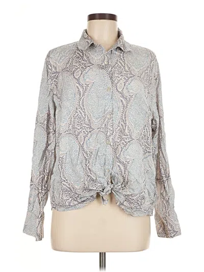 Splendid Long Sleeve Blouse In Gray
