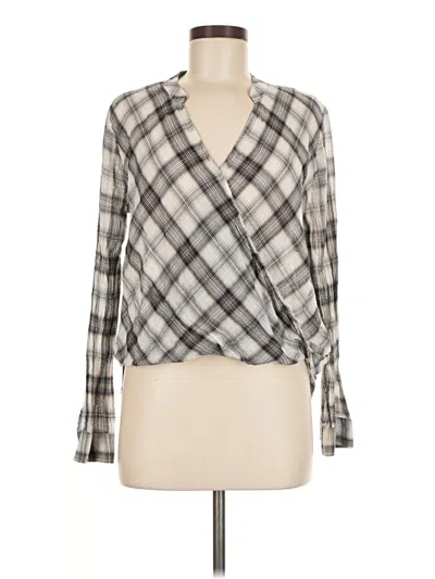Pre-owned Splendid Long Sleeve Blouse In Gray